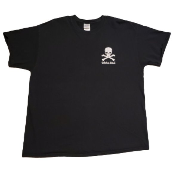 Gildan Catalina Island Surrender the Booty T-Shirt Pirate Black XL Pre-owned - Picture 2 of 7